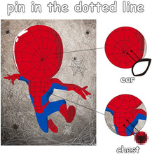 Load image into Gallery viewer, 30pcs Spiderhero Kids Party Stickers Game, Pin The Eyes Chest Signs and Spiderweb On Large Spiderhero Poster Good for Big Superhero Theme Birthday Party, Kids Room Wall Decor, Hero Party Favor
