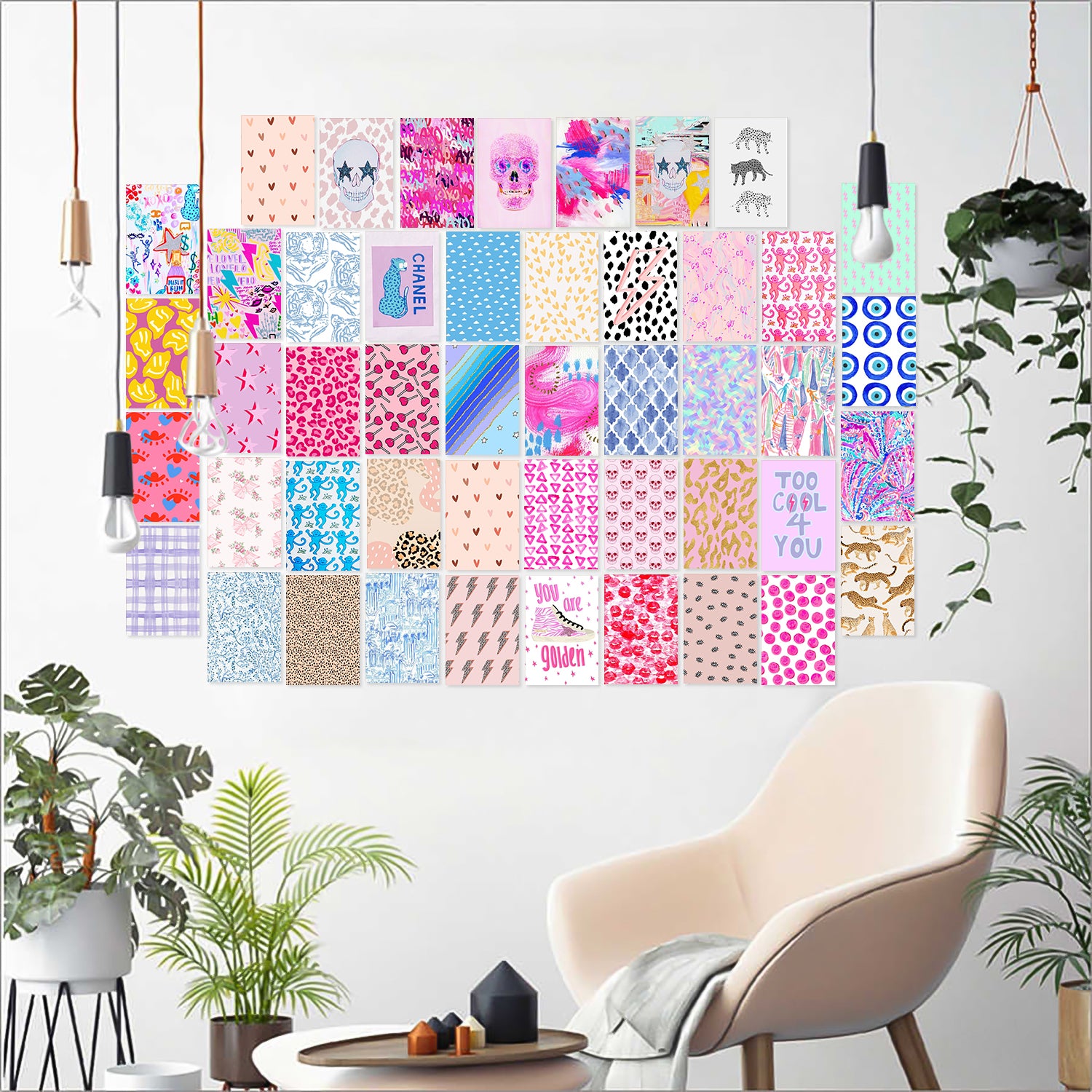 Preppy Aesthetic Photo Wall Collage | Digital Download | 60 photos